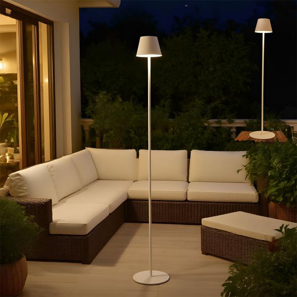 2er-Set Moderne höhenverstellbare LED-Stehlampe, dimmbar, weiss, 50 /90/130 cm - ein elegantes Stimmungslicht für Wohnzimmer, Schlafzimmer & Büro