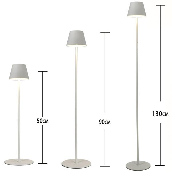 2er-Set Moderne höhenverstellbare LED-Stehlampe, dimmbar, weiss, 50 /90/130 cm - ein elegantes Stimmungslicht für Wohnzimmer, Schlafzimmer & Büro
