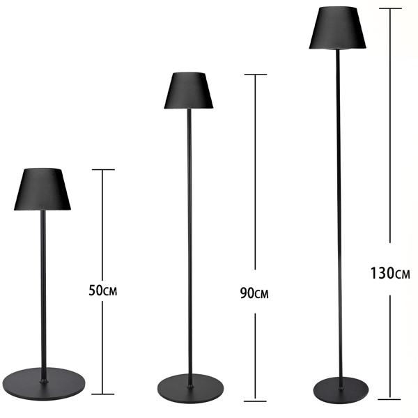 2er-Set Moderne höhenverstellbare LED-Stehlampe, dimmbar, schwarz, 50 /90/130 cm - ein elegantes Stimmungslicht für Wohnzimmer, Schlafzimmer & Büro