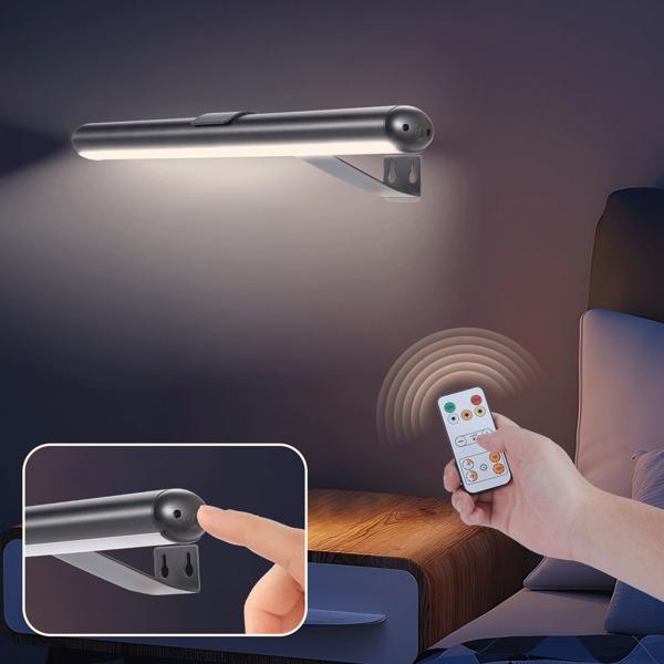 2er-Set Elegante Wand- und Bildleuchte mit Fernbedienung & Touch Schalter, USB- & Akkubetrieb, dimmbar: Eine flexible LED-Lampe für Kunst & Ambiente