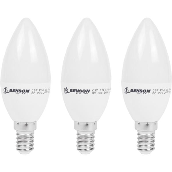 3er-Set LED-Kerzenlampe C35 E14 - 400 lm - 5W - 3000K warmweiss - Dimmbar - 360° Rundumbeleuchtung für gemütliche Wohn- & Schlafzimmer