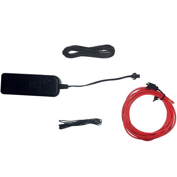 Flexibler Neon Lichtdraht, 3 m, rot: effektvolle & biegsame LED Leuchtschnur für Kostüme, Werbung & Innenraumgestaltung, vielseitig einsetzbar