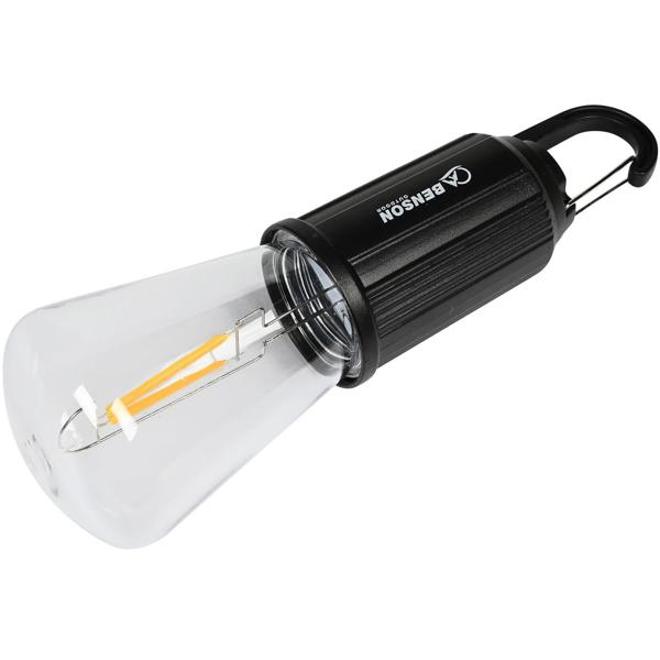 2er-Set LED Campinglampe mit Clip-Haken, schwarz: 100lm, Akku, praktischer Aufhänger – mobile Beleuchtung für Camping- und Outdoor-Abenteuer