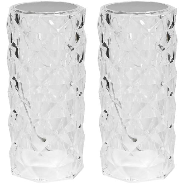 2er-Set Elegante Kristall-Tischleuchte, Touch-Schalter, 15cm: Design-Lampe mit funkelndem Licht für Wohnzimmer & Ambiente