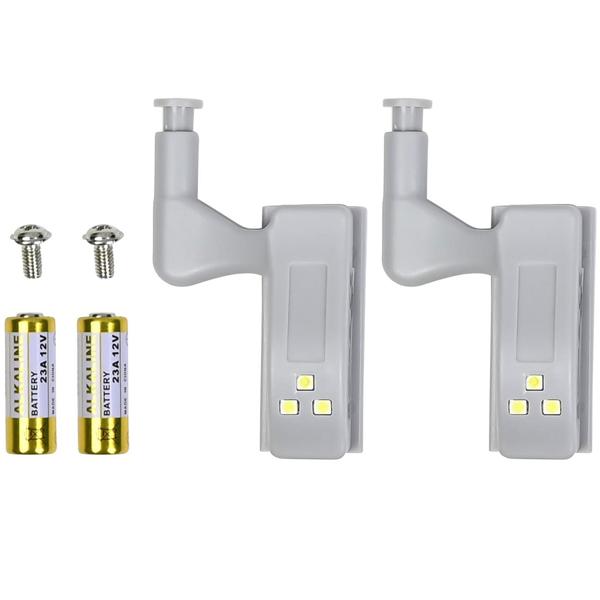 Automatische Schrankscharnier-Beleuchtung, 4-tlg.: Sofort Licht in Küchen- & Kleiderschränken, kabellos & einfach installiert