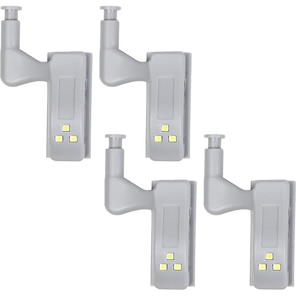 Automatische Schrankscharnier-Beleuchtung, 4-tlg.: Sofort Licht in Küchen- & Kleiderschränken, kabellos & einfach installiert