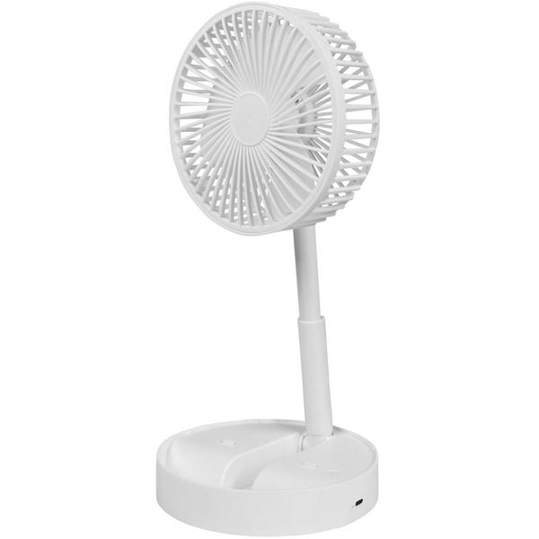 2er-Set Mobiler Akku Tischventilator (Weiss) klappbar mit Handyhalterung: Kabellos erfrischen & Smartphone im Blick, ideal für Büro, Zuhause & unterwegs