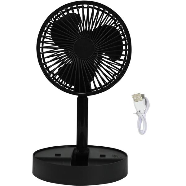 2er-Set Mobiler Akku Tischventilator (Schwarz) klappbar mit Handyhalterung: Kabellos erfrischen & Smartphone im Blick, ideal für Büro, Zuhause