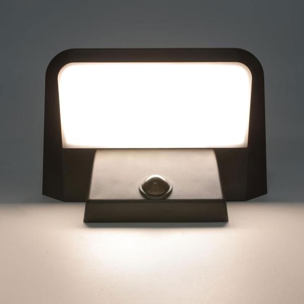 2er-Set Solar Aussen-Wandleuchte Schwarz IP44: Mit PIR-Sensor – Ihr kabelloses LED-Licht für Garten & Eingangsbereich clever & sicher