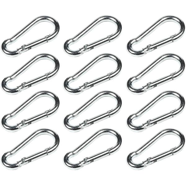 Mini-Karabinerhaken-Set, 12-tlg., 50 mm: Für Outdoor, Camping, Angeln & Heimwerker, robust & langlebig