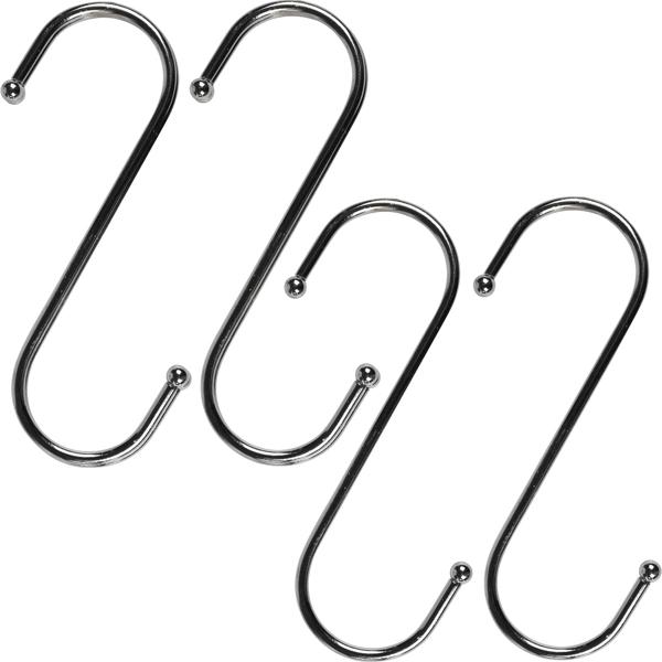 Robustes Hängehaken-Set, 4-tlg, 16 cm: Ordnung & Aufbewahrung, vielseitig, stark & einfach, S-Haken für Küche, Bad, Garage & mehr