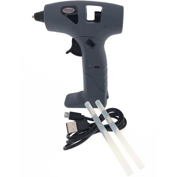 Akku-Heissklebepistole, 7mm: Kabelloses Kleben für Basteln & Reparaturen, Inkl. 2 Klebestifte, für Heimwerker & Kreative