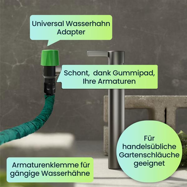 2er-Set Universal Wasserhahn Adapter: Macht jeden Hahn zum Schlauchanschluss für Garten & Haushalt, einfach zu montieren, für flexible Bewässerung