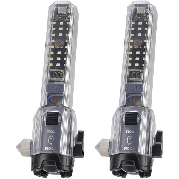 2er-Set Leistungsstarke Akku-Taschenlampe mit Notfallhammer & Gurtschneider: Ihr zuverlässiger Begleiter für Auto, Camping & Notfälle, Sicherheit unterwegs!