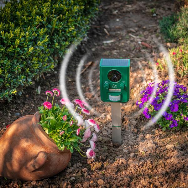 2er-Set Universal Solar Tiervertreiber mit Ultraschall und Blitzlicht, Reichweite 10m, effektiv, tierfreundlich & umweltfreundlich