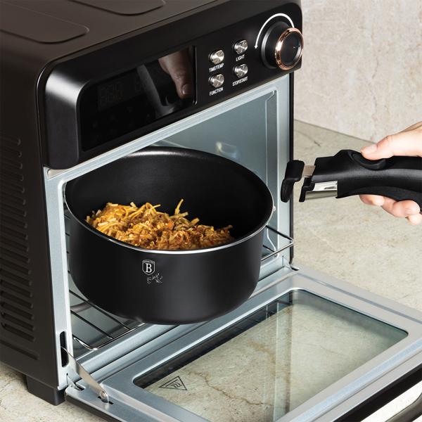 5 Pfannen-Kochset mit Titanbeschichtung, elegantes Mattschwarz – Geschmiedetes Aluminium, Smart Lids & Glasdeckel, langlebig & robust