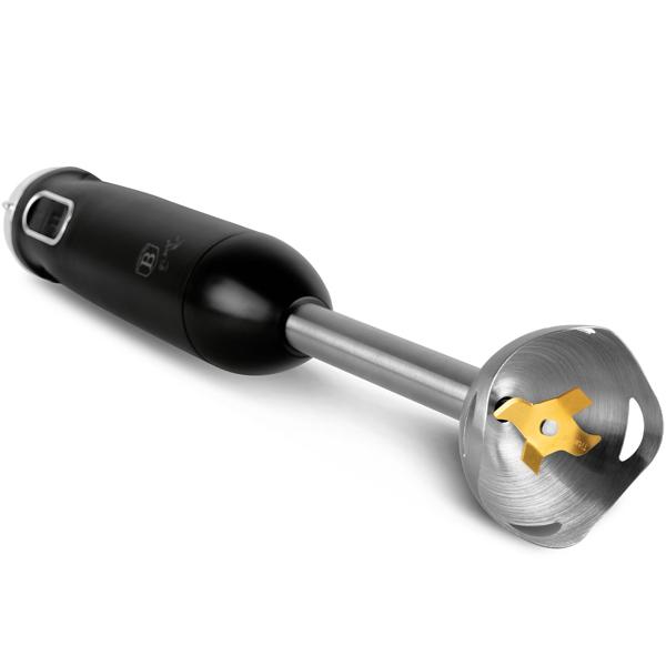 Eleganter 800W Stabmixer: Design-Highlight in der Trendfarbe mattschwarz, aus robustem Edelstahl für kraftvolles Mixen von Smoothies, Suppen, Saucen