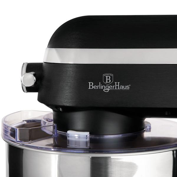 Premium Küchenmaschine mit LED-Display, edles mattschwarz, 7 l Edelstahl-Schüssel, 1800 W - Hochwertig, modern & leistungsstark, für Backen, Kochen & mehr