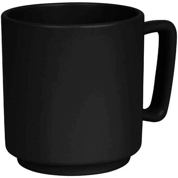 Hochwertiges Steingut Tassen Set (4 Stück, 300ml): Design Tassen in Mattschwarz, spülmaschinen- & mikrowellenfest – Stilvolle Kaffeebecher für den Alltag