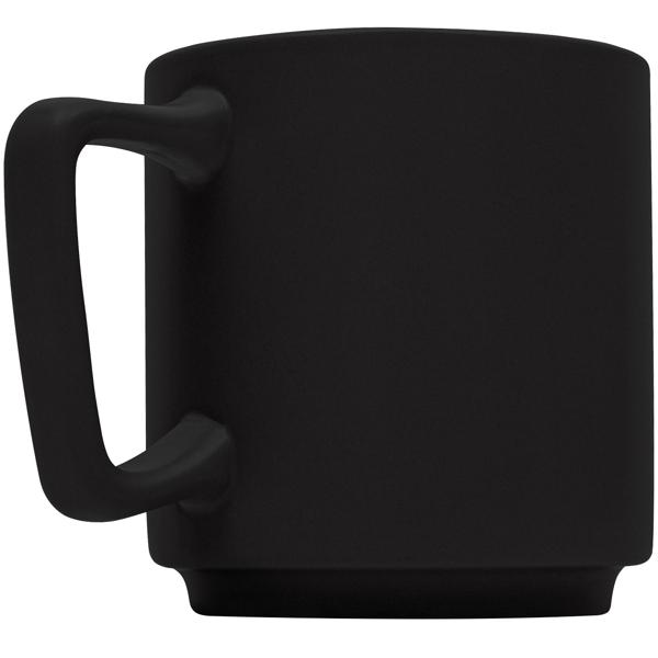 Hochwertiges Steingut Tassen Set (4 Stück, 300ml): Design Tassen in Mattschwarz, spülmaschinen- & mikrowellenfest – Stilvolle Kaffeebecher für den Alltag