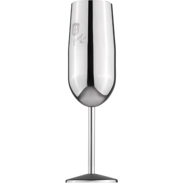 Elegantes 2tlg. Metall Champagnerglas Set, silber: Unzerbrechlich & stilvoll für Sektliebhaber, Robust, kühlend & für besondere Momente