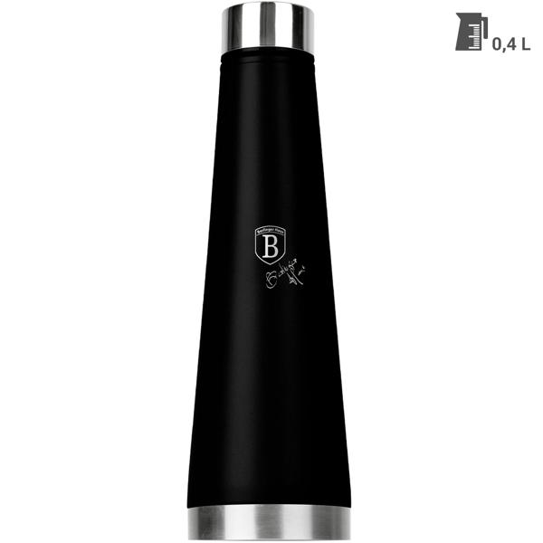 Hochwertige 0,4L Edelstahl Thermoskanne in Matt-Schwarz: Für heiße & kalte Getränke, auslaufsicher, doppelwandig & ein stilvoller Begleiter für unterwegs