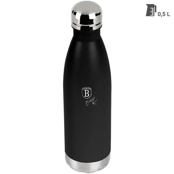 Hochwertige 0,5L Edelstahl Thermosflasche in matt-schwarz: Für heiße & kalte Getränke, auslaufsicher, doppelwandig & ein stilvoller Begleiter für unterwegs