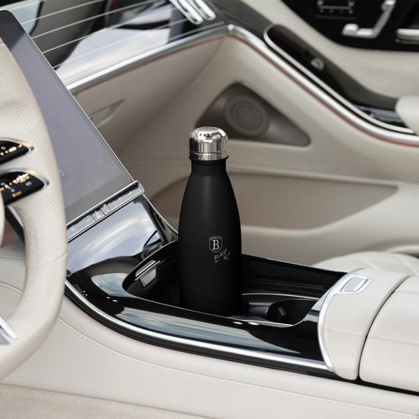 Hochwertige 0,5L Edelstahl Thermosflasche in matt-schwarz: Für heiße & kalte Getränke, auslaufsicher, doppelwandig & ein stilvoller Begleiter für unterwegs