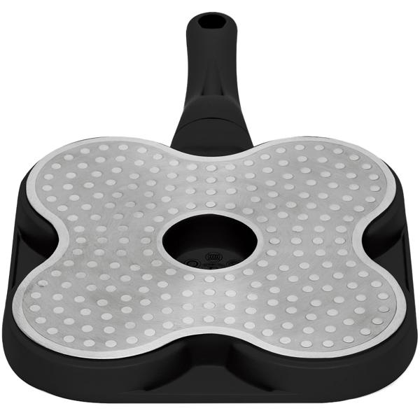 Praktische 4-Loch Pfanne (Ø 20cm) in elegantem Mattschwarz: Perfekt für Spiegeleier, Pancakes & Burger, antihaftbeschichtung, einfache Reinigung & zeitsparend