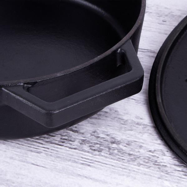 Hochwertiges Gusseisen-Töpfe-Set mit Deckel, 3-tlg., schwarz-roségold - Für perfektes Schmoren & Braten - Robust & langlebig kochen