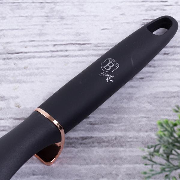 Elegantes 6-tlg. Küchenhelfer Set (Schwarz-Roségold) mit drehbarem Ständer: Stilvolle Kochutensilien für jede Küche | Praktisch, hochwertig & ein echter Blickfang