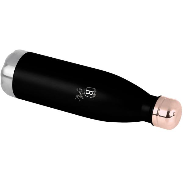 Hochwertige 0,5L Edelstahl Thermosflasche in Schwarz/Roségold: Für heiße & kalte Getränke, auslaufsicher, doppelwandig & ein stilvoller Begleiter für unterwegs