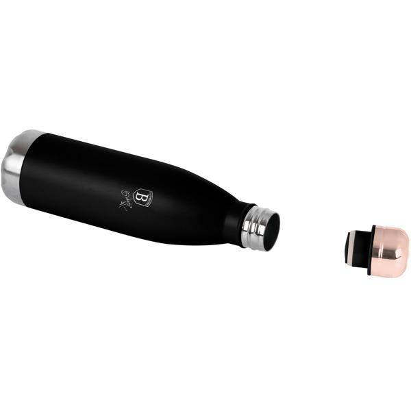 Hochwertige 0,5L Edelstahl Thermosflasche in Schwarz/Roségold: Für heiße & kalte Getränke, auslaufsicher, doppelwandig & ein stilvoller Begleiter für unterwegs