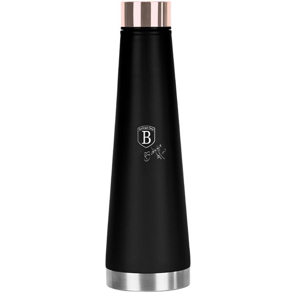 Hochwertige 0,4L Edelstahl Thermoskanne in Schwarz/Roségold: Für heiße & kalte Getränke, auslaufsicher, doppelwandig & ein stilvoller Begleiter für unterwegs
