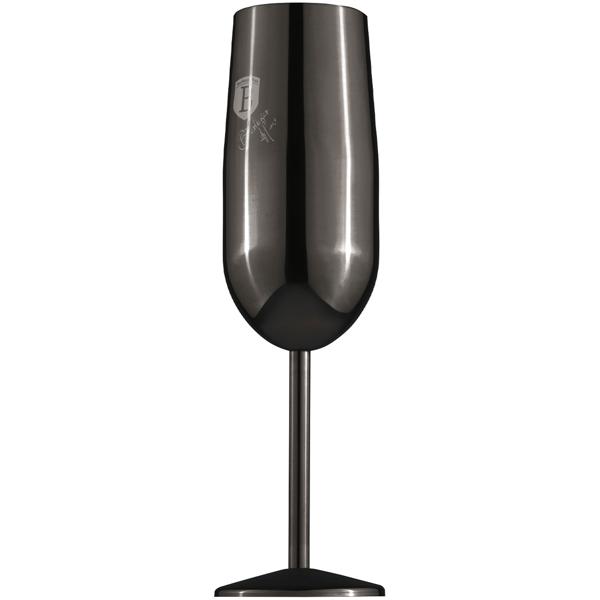 Elegantes 4tlg. Metall Champagnerglas Set, schwarz: Unzerbrechlich & stilvoll für Sektliebhaber, Robust, kühlend & für besondere Momente