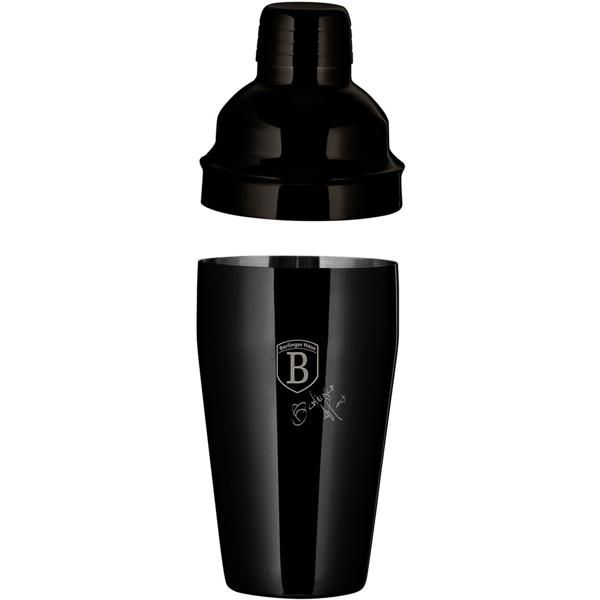 Profi Cocktailmixer-Set, 6-tlg, 550ml, schwarz-roségold: Mit Shaker, Ausgiesser, Messbecher, Stössel, Sieb und Löffel - für kreative Cocktails