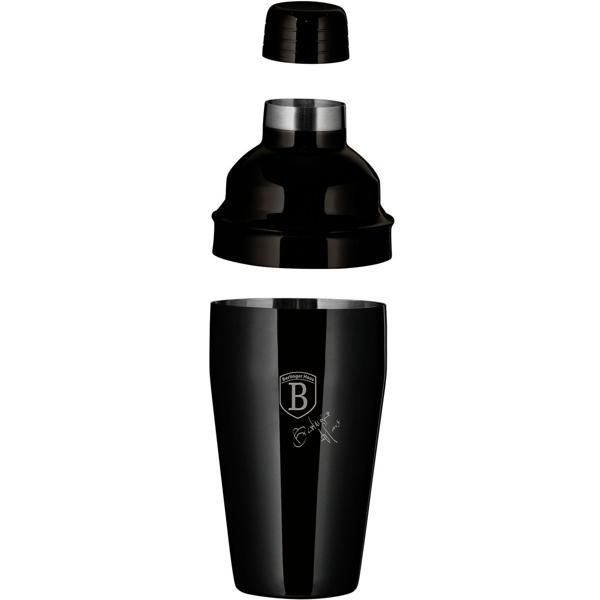 Profi Cocktailmixer-Set, 6-tlg, 550ml, schwarz-roségold: Mit Shaker, Ausgiesser, Messbecher, Stössel, Sieb und Löffel - für kreative Cocktails