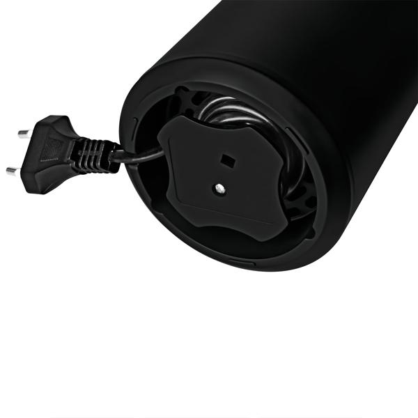 Leistungsstarke elektrische Kaffeemühle (150W), schwarz-roségold: Mahlt Kaffeebohnen schnell & aromatisch für besten Geschmack, einfache Bedienung