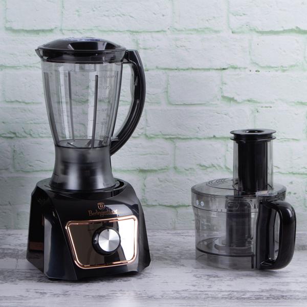 Kompakt-Küchenmaschine, schwarz-roségold, 500W - Multifunktionsmixer mit Zitruspresse. Leistungsstarker Food-Processor für beste Koch-Ergebnisse