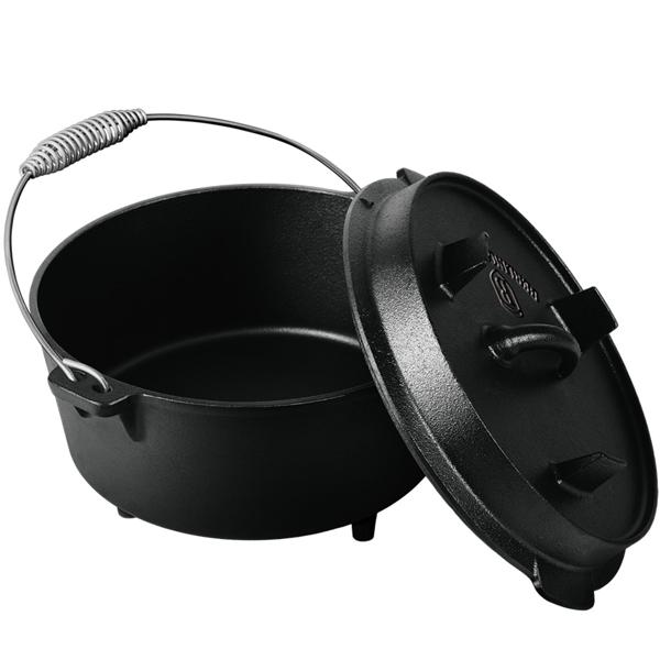Robuster 4 Liter Dutch Oven aus Gusseisen mit Füssen: Ideal für Schmoren, Backen & Outdoor-Küche, gleichmässige Hitze