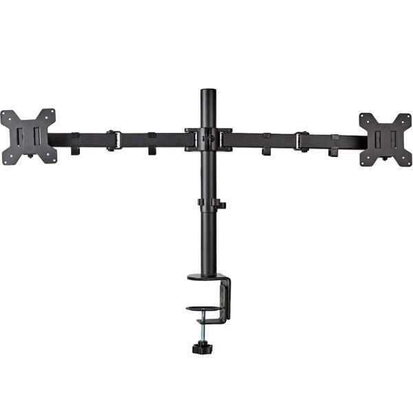 Vollbewegliche Doppel-Monitorhalterung für den Schreibtisch: Mehr Platz & Komfort, neigbar, drehbar & höhenverstellbar, für 2 Bildschirme