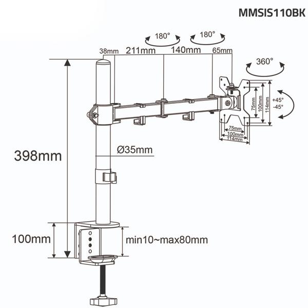 Vollbewegliche Monitorhalterung für den Schreibtisch: Mehr Platz & Komfort, neigbar, drehbar & höhenverstellbar
