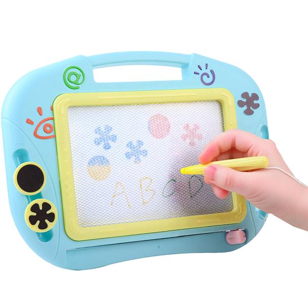 Magnetische Zaubertafel 32x23 cm – Wiederbeschreibbare Maltafel mit Magnetstift & 2 Stempeln, kreative Frühförderung und Reisespiel für Kinder