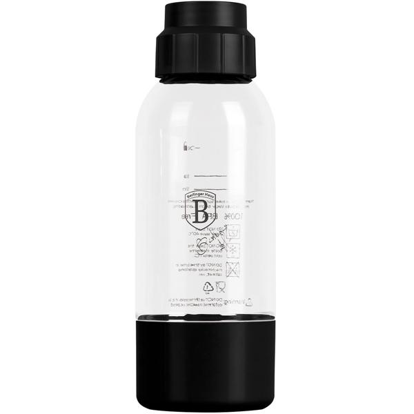 Wassersprudler-Flasche 0,5L Schwarz - Ersatzflasche für Wassersprudler & Sodamaschine - Ideal für Unterwegs & Kühlschrank - PET-Kunststoff