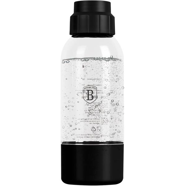 Wassersprudler-Flasche 0,5L Schwarz - Ersatzflasche für Wassersprudler & Sodamaschine - Ideal für Unterwegs & Kühlschrank - PET-Kunststoff