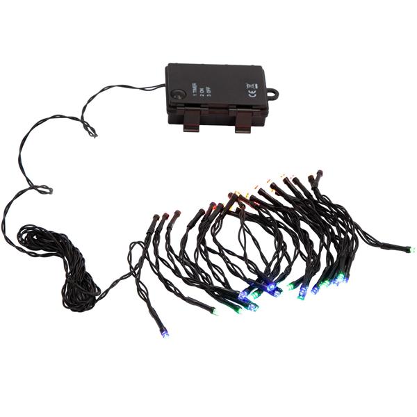 Multicolor LED-Lichterkette für Innen und Aussen, 40 LEDs, bunt, Timer, IP44, Batterie, zauberhafte Lichteffekte Zuhause, Balkon oder Garten