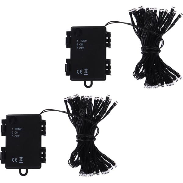 2er-Set Multicolor LED-Lichterkette für Innen und Aussen, 40 LEDs, bunt, Timer, IP44, Batterie, zauberhafte Lichteffekte Zuhause, Balkon oder Garten