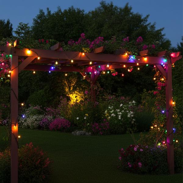2er-Set Multicolor LED-Lichterkette für Innen und Aussen, 40 LEDs, bunt, Timer, IP44, Batterie, zauberhafte Lichteffekte Zuhause, Balkon oder Garten