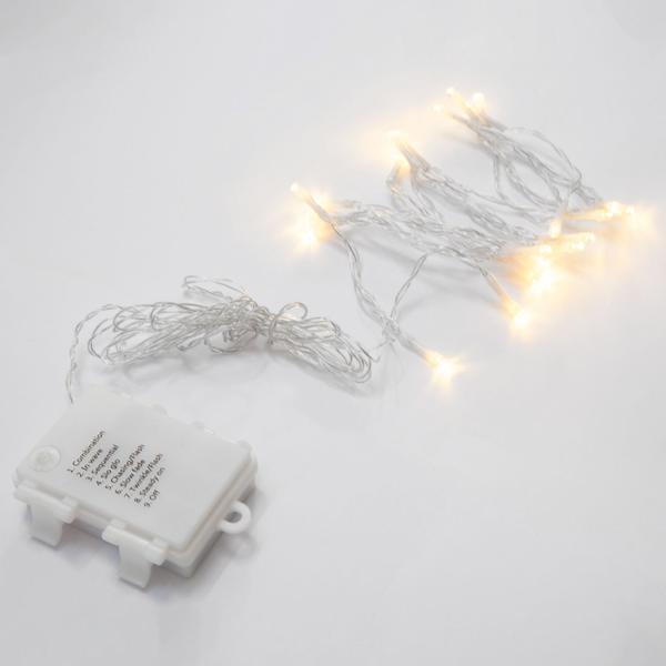 2er-Set LED Lichterkette warm-weiss 1.7m: Stimmungsvolle Deko mit 8 Modi & Timer – Kabellose Freiheit durch Batterie, ideal für Innen & Outdoor