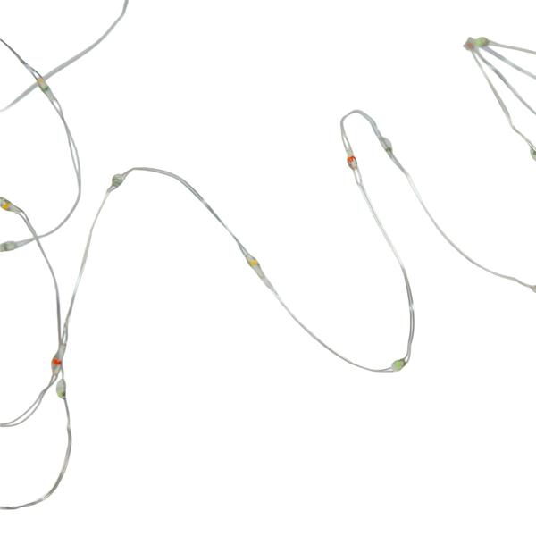 Multicolor Draht-Lichterkette 80 LEDs IP44, 425cm, batteriebetrieben - Farblichterkette für stimmungsvolle Deko innen & aussen